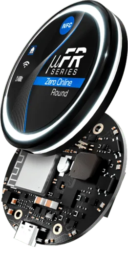 µFR Zero Online Round manufacturer series illustration showing enclosure and OEM board